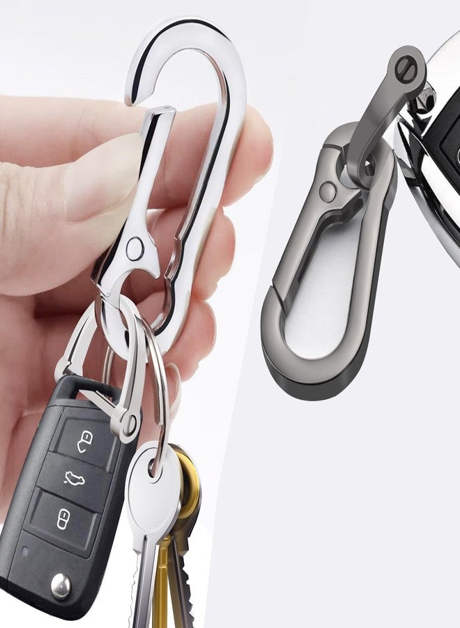 Yebongda Zinc Alloy Key Chain 3 Packs Keychain Keyring Organizer Key Ring Holder Clip for Men and Women Dark Grey - Image 3